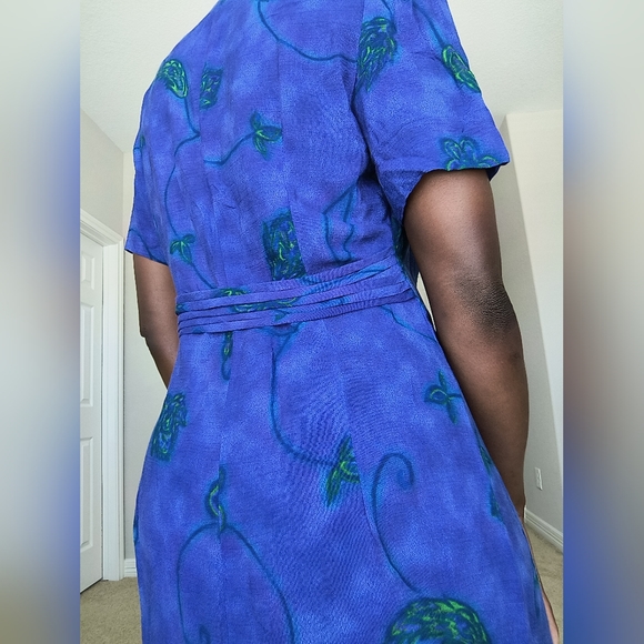 S.L. Fashions Turquoise Violet Maxi Vintage Vtg Size 8 - Picture 3 of 7